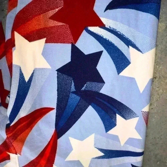 Lularoe one size light blue star leggings . NWOT. From Americana collection. - Picture 3 of 5